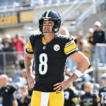 Sep 27, 2026; Pittsburgh, Pennsylvania, USA; Pittsburgh Steelers quarterback Aaron Rodgers (8) warms up for a game against the Cincinnati Bengals at Acrisure Stadium. Mandatory Credit: Barry Reeger-Imagn Images