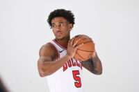 Sep 28, 2026; Chiacgo, Il, USA; Chicago Bulls forward Dailyn Swain (5) poses during media day. Mandatory Credit: Matt Marton-Imagn Images