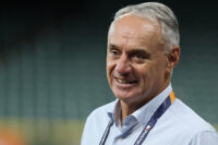 Sep 29, 2026; Houston, Texas, USA; Commissioner of Major League Baseball Rob Manfred before game one of the Wildcard round for the 2026 MLB Playoffs at Daikin Park. Mandatory Credit: Troy Taormina-Imagn Images