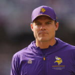 Oct 4, 2026; Minneapolis, Minnesota, USA; Minnesota Vikings head coach Kevin O'Connell looks on before the game against the Miami Dolphins at U.S. Bank Stadium. Mandatory Credit: Brad Rempel-Imagn Images