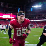 Arizona Cardinals tight end Trey McBride (85) leaves the field following a loss to the Denver Broncos during a game at State Farm Stadium in Glendale, Ariz. on Oct. 24, 2026.